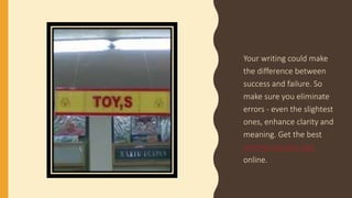 Your writing could make
the difference between
success and failure. So
make sure you eliminate
errors - even the slightest
ones, enhance clarity and
meaning. Get the best
comma checker tool
online.
 