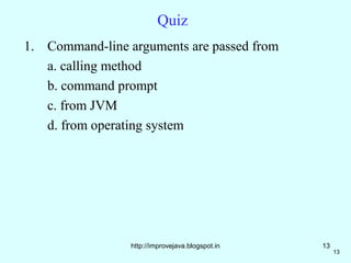 Command line arguments.21