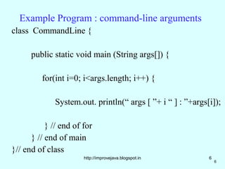 Command line arguments.21