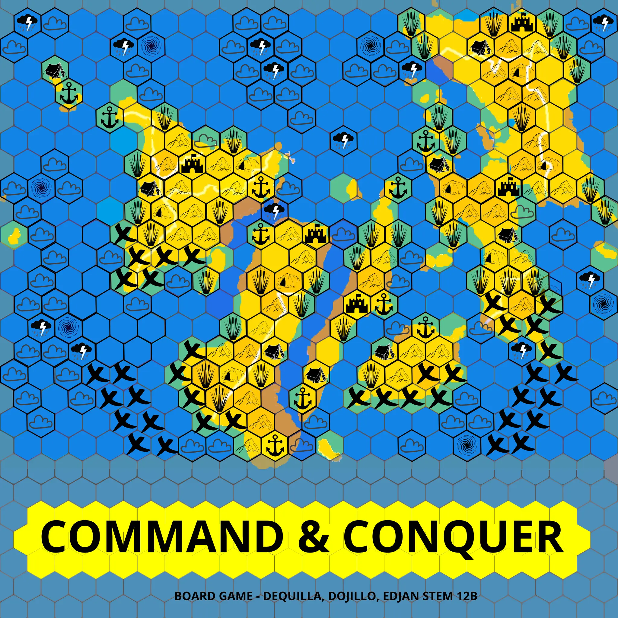 COMMAND AND CONQUER BOARD GAME GAME OF GENERALS INSPIRED ARMY NAVY ...