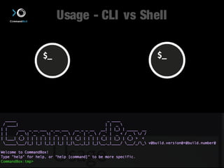Usage - CLI vs Shell 
Commands Shell 
 