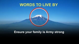 WORDS TO LIVE BY




Ensure your family is Army strong
 