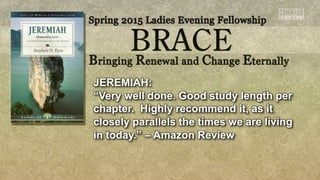 JEREMIAH:
“Very well done. Good study length per
chapter. Highly recommend it, as it
closely parallels the times we are living
in today.” – Amazon Review
 