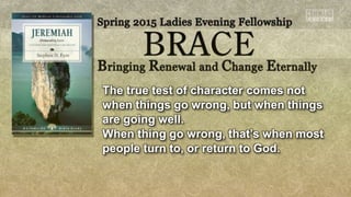 The true test of character comes not
when things go wrong, but when things
are going well.
When thing go wrong, that’s when most
people turn to, or return to God.
 