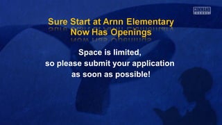 Space is limited,
so please submit your application
as soon as possible!
 