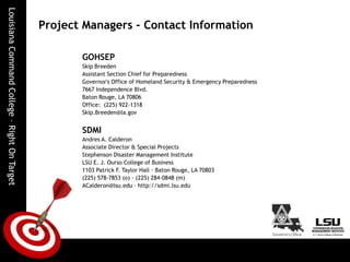 TracksBachelors or College DegreeGraduate or Advanced DegreeThe Command College will coordinate the acceptance and transfer of credits for: Louisiana institutions of higher education