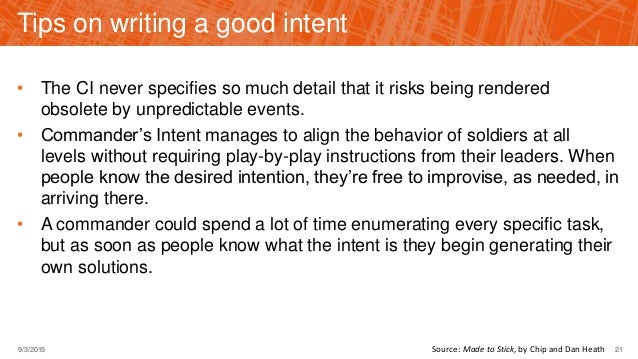 Commander's Intent: Managing Through Uncertainty