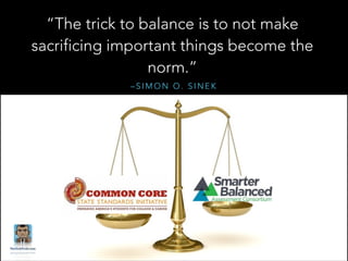 “The trick to balance is to not make
sacrificing important things become the
norm.”
–SIMON O. SINEK

 