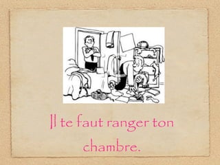 Il te faut ranger ton
chambre.