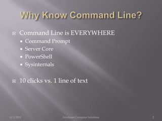 Command Line And Power Shell | PPTX