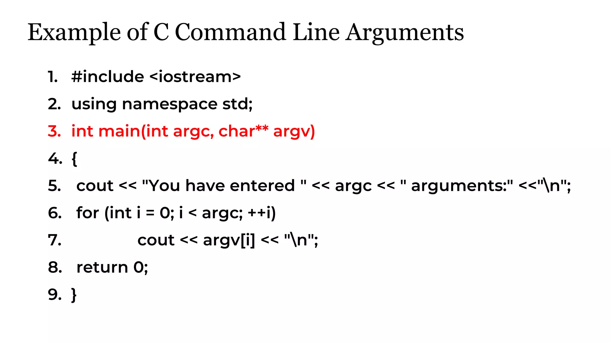 Command line arguments | PPT