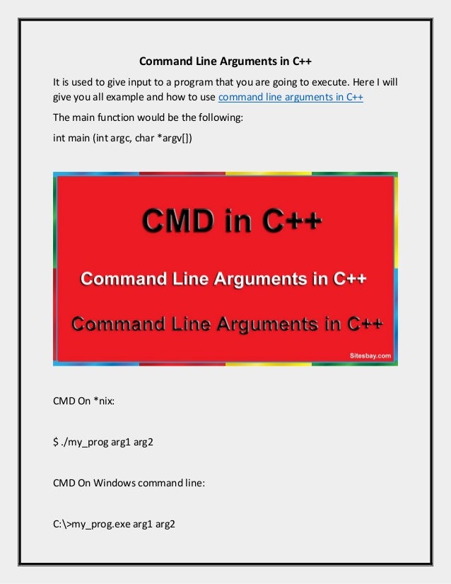 Command Line Arguments in C++ image.