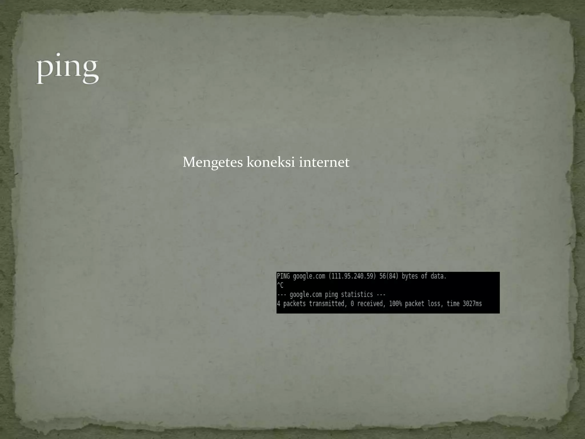 Mengetes koneksi internet
 