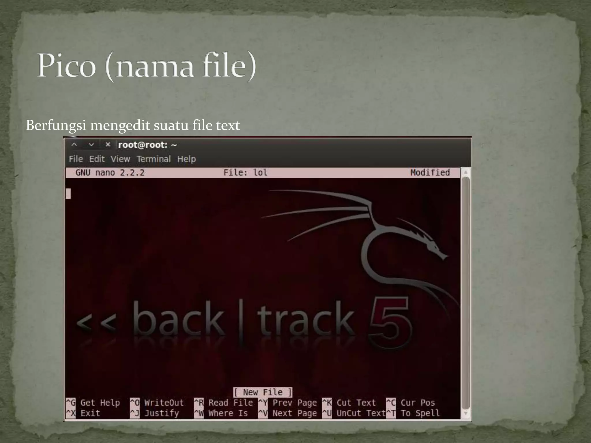 Berfungsi mengedit suatu file text
 