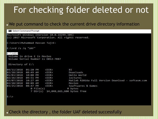 Command prompt presentation