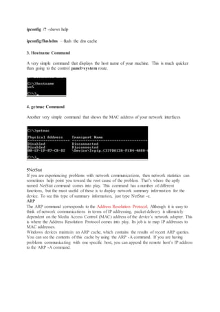 Commands | DOCX | Computer Networking | Computing