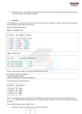 SQL Notes | PDF