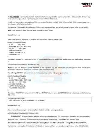 SQL Notes | PDF
