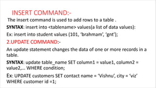 sql all type of commands in this power point presentation | PDF