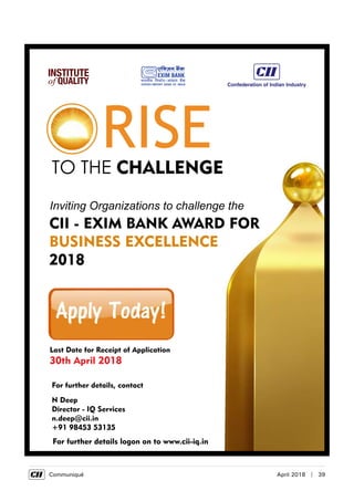      Communiqué	 April 2018  |  39
 