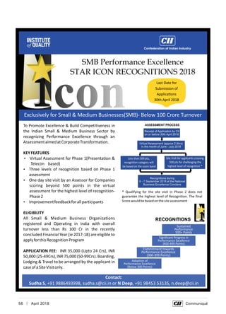 56  |  April 2018	 Communiqué
 