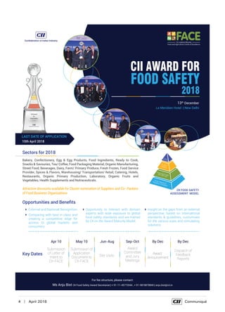 4  |  April 2018	 Communiqué
 