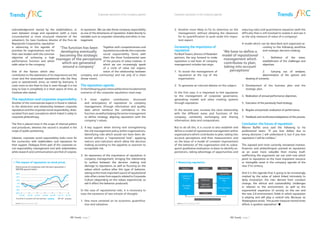 Trends                                                                                              Corporate reputation in the company agenda   Corporate reputation in the company agenda                                                                                Trends

acknowledgement owned by the stakeholders), or te reputation. We can also frame company responsibility                                           2. Another more likely to fix its attention on the                                        reducing risks) and quantitative valuation (with the
even between image and reputation (with a more as one of the dimensions of reputation, linked directly to                                           management, without allowing the obsession                                             difficulty that is still involved to isolate it and see it
circumstantial or more structural character of the variables such as corporate citizenship and ethics in ma-                                        for its quantification to push aside this impor-                                       as the only measure of value of a company).
valuation), for Juan Cardona, director of the Foro de nagement.                                                                                     tant aspect.
Reputación Corporativa, reputation                                                                                                                                                                                                        A model which can be described and organized ac-
is advancing in the agenda of            ‘The function has been Together with competitiveness and                                                Increasing the importance of                                                                            cording to the following workflow
priorities for organizations and for      developing eventually            reputation as a whole, the corporate                                  reputation                                                        ‘We have             to define a and strategic decision-making:
their own leaders with the common
                                         becoming the strategic social responsibility forms with                                                 For Basil Towers, director of Hesleden
                                                                                                                                                                                                                   model of reputational
objective of achieving a high
performance function and which
                                      manager of the perceptions them the three fundamental axes
                                                                           of the process of value creation, in
                                                                                                                                                 partners, the way forward to make
                                                                                                                                                 reputation a real lever of company
                                                                                                                                                                                                                    management which                         1.      Definition of the vision,
                                                                                                                                                                                                                                                             establishment of the challenges and
adds value to the company.
                                           which are generated             which we can increasingly speak                                       management includes two ways:
                                                                                                                                                                                                                    contributes to plan,                     objectives.
                                           around a company’               of a circle of value (an organic                                                                                                         taking into account
One of the factors which also                                              vision of the relationship between                                    1. To locate the management of                                        perceptions’                          2.      Carrying out of analyses,
contributes to the awareness of its importance are the company and community) and not only of a chain                                               reputation at the top of the                                                                             determination of the options and
crises and the associated reputational risks (be they (linear vision).                                                                              organization.                                                                              drawing of scenarios.
pure or operational), since, as noted by Garicano, it
costs more to win than to lose it, even though it is not The reputation agenda                                                                   2. To generate an internal debate on the subject.                                         3. Development of the business plan and the
easy to lose it completely in a short space of time, as In the following years there will be three fundamental                                                                                                                                strategic plan.
Cardona also stated.                                     scenarios of the corporate reputation road map:                                         In the first case, it is important to link reputation
                                                                                                                                                 to the management of corporate governance,                                                4. Realization of annual performance objectives.
The reputation and corporate responsibility                                           1. A more explicit contribution, structured                generating models and value creating systems
Another of the controversial aspects is found in relation                                and anticipatory of reputation to company               through reputation.                                                                       5. Execution of the previously fixed strategy.
to the distinction and relationship between corporate                                    management, through information and quality
reputation and the corporate social responsibility, disas-                               data which reinforce the confidence in the              In the second case, increase the close relationship                                       6. Regular and periodic evaluation of performance.
sociated from past conceptions which linked it solely to                                 function, as well as helping the senior management      with the different areas and functions of the
corporate philanthropy.                                                                  to define strategy, aligning reputation with the        company, constantly exchanging and sharing                                                7. Feedback and rectification/adaptation of the process.
                                                                                         company’s values.                                       information, data and comparatives.
The first is placed more in the scope of internal politics                                                                                                                                                                                 Conclusion: the future of reputation
and procedures, whereas the second is situated in the                                 2. A key support when driving and strengthening            But to do all this, it is crucial to also establish and                                   Warren Buffet once said the following to his
scope of public positioning.                                                             the risk management policy within organizations,        define a model of reputational management within                                          professional team: “If you lose dollars due to
                                                                                         identifying risks which would not have been de-         organizations which contributes to plan, taking into                                      wrong decisions I will understand it, but if you lose
Likewise, corporate social responsibility looks more for                                 tected without a “reputational look”, applying          account perceptions and their measurement, and                                            reputation I will be ruthless.”
the connection with stakeholders and reputation for                                      metrics and indicators which allow the decision         on the basis of a model of constant improvement
their support. Dialogue forms part of the corporate so-                                  making according to the appetite or aversion to         of the behavior of the organization and its subse-                                        The reputed and most currently renowned investor,
cial responsibility management tool with stakeholders,                                   acceptable risk.                                        quent qualitative evaluation (a basis to identify ex-                                     financier and philanthropist pointed at reputation
while research and communications are that of corpora-                                                                                           pectations, taking advantage of opportunities and                                         as an asset more valuable than money itself,
                                                                                      3. An awareness of the importance of reputation in                                                                                                   reaffirming the arguments set out until now which
                                                                                         company management, bringing the relationship                                                                                                     point to reputation as the most important resource
 > The impact of reputation on stock prices                                              to surface between the decision making and               > Measuring reputation                                                                   or intangible asset in the company agenda of the
   (Stock prices of companies with the best reputation v.                                damage to reputation, as well as focusing on the                                                                                                  new 21st century.
                                                                                                                                                          Measure                          Analysis               Planning
   S&P500 general index)                                                                 values which surface after this type of behavior,
   60%                                                                                   seeing as the most important source of reputational                                                                     Overall Plan
                                                                                                                                                                                                                                           And it is this agenda that is going to be increasingly
   40%                                                                                   risks often comes from aspects related to Corporate             Indicators of                                                                     marked by the value of talent linked intimately to
                                                                                                                                                           Behavior                                         Management
   20%                                                                                   Culture (depending on the values experienced, so                      +                          Diagnostic           Plan                        daily innovation, the risks derived from constant
     0%                                                                                  will it affect the behavior produced).                                                            Risks and
                                                                                                                                                                                                                 +                         change, the ethical and sustainability challenges
                                                                                                                                                           Perception
   -20%
                                                                                                                                                            surveys
                                                                                                                                                                                         opportunities
                                                                                                                                                                                                          Communications                   in relation to the environment, as well as the
   -40%                                                                               In the case of reputational risks, it is necessary to                                                                   Plan                         exponential expansion of society on the net and
   -60%
       Jan 00        Jan 02     Jan 04    Jan 06    Jan 08   Jan 10    Jul 10
                                                                                      note the existence of two schools of thought:                                                         Actions
                                                                                                                                                                                                                                           the new 2.0 environment, fields in which reputation
   RI portfolio of companies with best reputation            S&P 500
                                                                                                                                                                                                                                           is playing and will play a central role. Because, as
                                                                                                                                                                             Process of continuous improvement
                                                                                      1. One more centered on its economic quantifica-                                                                                                     Shakespeare wrote, “the purest treasure mortal times
   Source: Reputation Institute; 2010.                                                                                                             Source: José Carlos Martínez, 2010.
                                                                                         tion and valuation.                                                                                                                               afford, is spotless reputation.”



                                                                            fRC Trends - page 2                                                                                                                                 fRC Trends - page 3
 