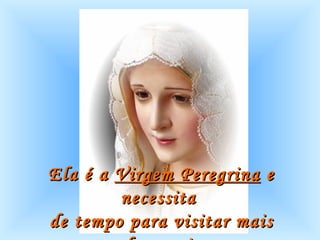 Ela é a  Virgem Peregrina  e necessita  de tempo para visitar mais lugares!   