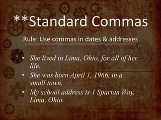 Comma rules | PPTX