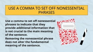 Comma Rules Information and Practice Education Presentation in Red and ...