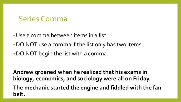 when to use a comma