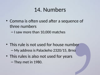 Commas in English, high school level education | PPTX