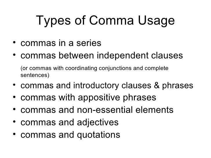 Comma usage final