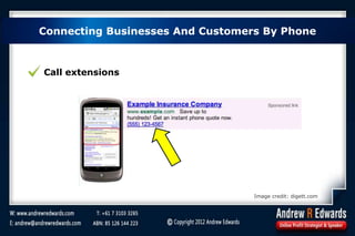 Call extensions
Connecting Businesses And Customers By Phone
Image credit: digett.com
 