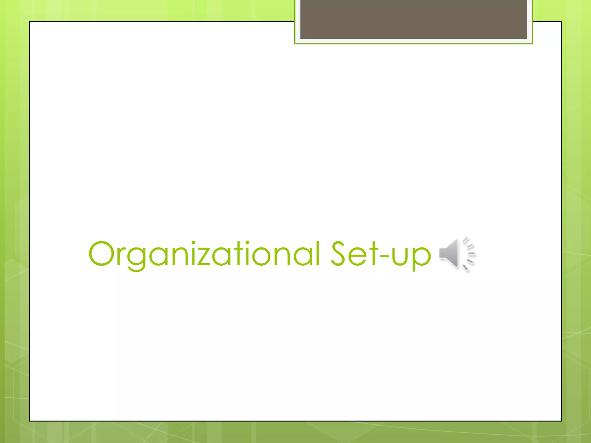 Organizational Set-up
 