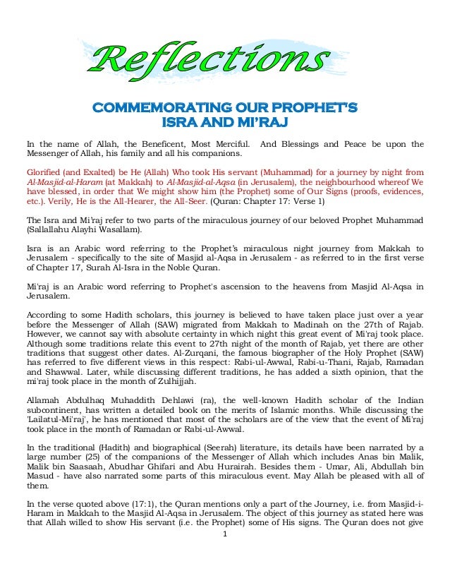 Commemorating Prophet Muhammad's ascension to the heavens