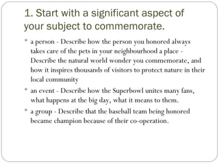 Commemorative Message Examples Commemorative Speech Template | PPT
