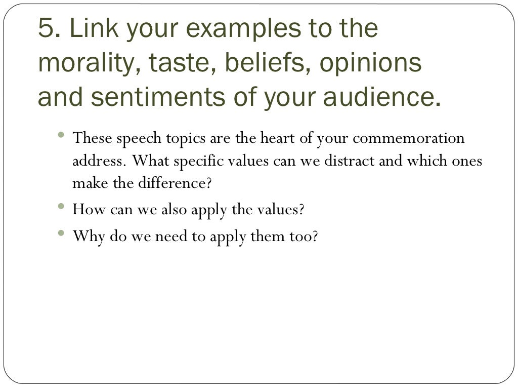 Commemorative Speech Template