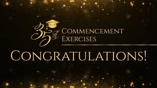 Commencement Exercises Graduation Program Presentation in Gold and ...