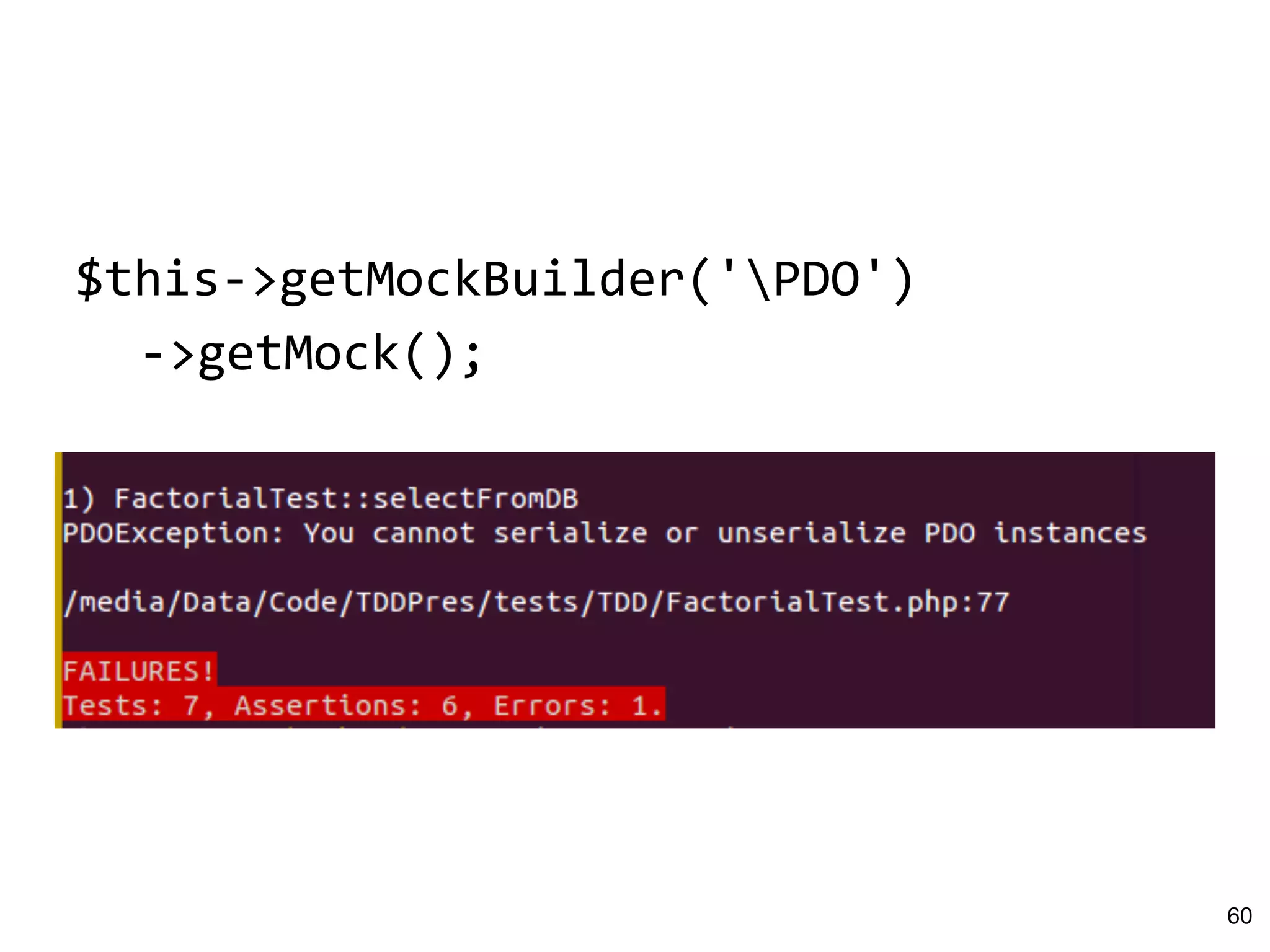 $this->getMockBuilder('PDO')
->getMock();
60
 