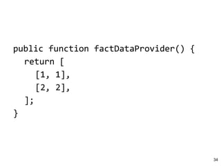 public function factDataProvider() {
return [
[1, 1],
[2, 2],
];
}
34
 