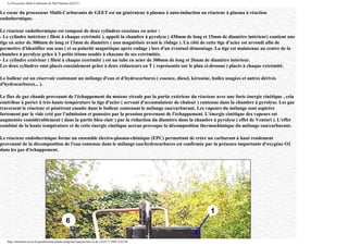 Le Processeur Multi-Carburants de Paul Pantone (GEET)
Le coeur du processeur Multi-Carburants de GEET est un générateur à plasma à auto-induction ou réacteur à plasma à réaction
endothermique.
Le réacteur endothermique est composé de deux cylindres coaxiaux en acier :
- Le cylindre intérieur ( fileté à chaque extrémité ), appelé la chambre à pyrolyse ( 430mm de long et 15mm de diamètre intérieur) contient une
tige en acier de 300mm de long et 13mm de diamètre ( non magnétisée avant le rôdage ). Un côté de cette tige d'acier est arrondi afin de
permettre d'identifier son sens ( et sa polarité magnétique après rodage ) lors d'un éventuel démontage. La tige est maintenue au centre de la
chambre à pyrolyse grâce à 3 petits tétons soudés à chacune de ses extrémités.
- Le cylindre extérieur ( fileté à chaque extrémité ) est un tube en acier de 300mm de long et 26mm de diamètre intérieur.
Les deux cylindres sont placés coaxialement grâce à deux réducteurs en T ( représentés sur le plan ci-dessous ) placés à chaque extrémité.
Le bulleur est un réservoir contenant un mélange d'eau et d'hydrocarbures ( essence, diesel, kérosène, huiles usagées et autres dérivés
d'hydrocarbures... ).
Le flux de gaz chauds provenant de l'échappement du moteur circule par la partie extérieur du réacteur avec une forte énergie cinétique , cela
contribue à porter à très haute température la tige d'acier ( servant d'accumulateur de chaleur ) contenue dans la chambre à pyrolyse. Les gaz
traversent le réacteur et pénètrent ensuite dans le bulleur contenant le mélange eau/carburant. Les vapeurs du mélange sont aspirées
fortement par le vide créé par l'admission et poussées par la pression provenant de l'échappement. L'énergie cinétique des vapeurs est
augmentée considérablement ( dans la partie bleu clair ) par la réduction du diamètre dans la chambre à pyrolyse ( effet de Venturi ). L'effet
combiné de la haute température et de cette énergie cinétique accrue provoque la décomposition thermochimique du mélange eau/carburant.
Le réacteur endothermique forme un ensemble électro-plasma-chimique (EPC) permettant de créer un carburant à haut rendement
provenant de la décomposition de l'eau contenue dans le mélange eau/hydrocarbures est confirmée par la présence importante d'oxygène O2
dans les gaz d'échappement.
http://membres.lycos.fr/quanthomme/jlnlabs/bingofuel/pmcjln.htm (4 de 14)25/11/2005 9:42:08
 