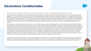 Déclarations Conditionnelles
Déclaration conforme à la directive « Safe Harbor » contenue dans la loi américaine intitulée « Private Securities Litigation Reform Act » de 1995 :
Cette présentation est susceptible de comporter des déclarations conditionnelles, qui impliquent nécessairement une certaine prise de risque, des incertitudes et des
hypothèses. Si l'une de ces incertitudes se concrétise ou si certaines hypothèses se révèlent incorrectes, les résultats de Salesforce, Inc. pourraient être sensiblement
différents de ceux explicitement ou implicitement avancés par nos déclarations conditionnelles. Toutes les déclarations ne portant pas sur des faits historiques peuvent
être considérées comme conditionnelles, y compris les projections de disponibilité des produits ou des services, d'augmentation du nombre d'abonnés, de bénéfices, de
chiffre d'affaires ou autre valeur financière, toute déclaration concernant les stratégies ou les plans de gestion des opérations à venir, toute opinion personnelle, toute
déclaration concernant les services ou les développements technologiques nouveaux, planifiés ou mis à niveau, ainsi que les contrats clients et l'utilisation de nos
services.
Les incertitudes et les risques susmentionnés concernent, sans s'y limiter, les risques associés au développement et à la fourniture de nouvelles fonctionnalités pour
notre service, aux nouveaux produits et services, à notre nouveau modèle commercial, nos pertes d'exploitation antérieures, les éventuelles fluctuations de nos résultats
d'exploitation et de notre taux de croissance, les interruptions ou les retards de notre système d'hébergement, les failles des mesures de sécurité, l'issue des litiges, les
risques associés aux fusions et acquisitions réelles et éventuelles, la jeunesse du marché dans lequel nous évoluons, notre historique relativement limité, notre capacité
à développer, fidéliser et motiver notre personnel et à gérer notre croissance, les nouvelles éditions de notre service, ainsi que le déploiement réussi chez les clients,
notre expérience limitée en matière de revente de produits tiers, et l'utilisation et les ventes à de grands comptes. Vous trouverez plus d'informations sur les facteurs
pouvant influencer les résultats financiers de Salesforce, Inc. dans notre rapport annuel (formulaire 10-K) pour l'exercice fiscal le plus récent et dans notre rapport
trimestriel (formulaire 10-Q) pour le trimestre fiscal le plus récent. Ce rapport et d'autres documents contenant d'importantes informations sont accessibles sur notre site
web dans la partie Informations Investisseurs, section Documents pour la Commission des opérations de bourse (SEC).
Certains services ou fonctions qui ne sont pas encore commercialisés et sont mentionnés ici ou dans d'autres présentations, communiqués de presse ou déclarations
publiques, ne sont pas encore disponibles et ne seront peut-être pas livrés à temps, voire pas livrés du tout. Les clients qui achètent nos services doivent prendre leur
décision sur la base des fonctions actuellement disponibles. Salesforce, Inc. n'est pas tenu et n'a pas l'intention de mettre à jour ces déclarations conditionnelles.
 