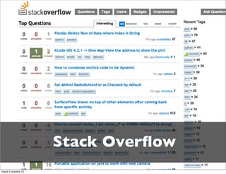 Stack Overﬂow
mardi 2 octobre 12
 
