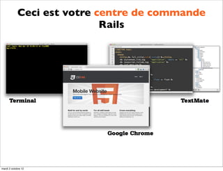Ceci est votre centre de commande
                            Rails




mardi 2 octobre 12
 