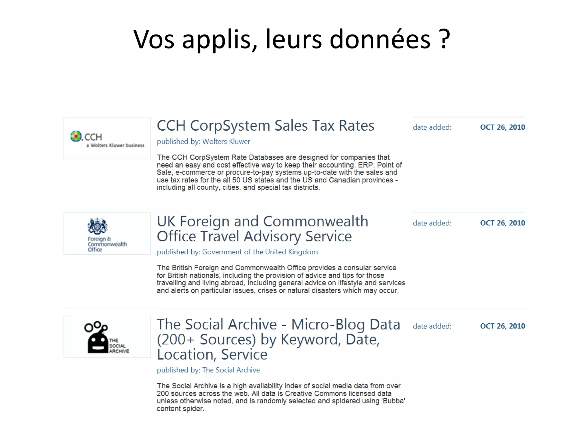 Vos applis, leurs données ?
 