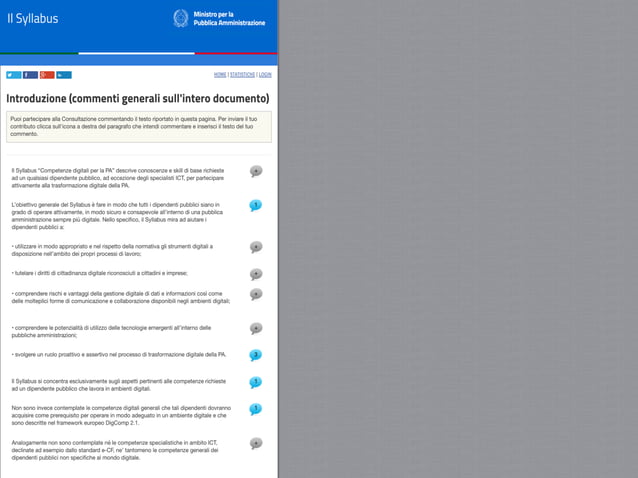 Consultazione pubblica online sul Syllabus “Competenze digitali per la