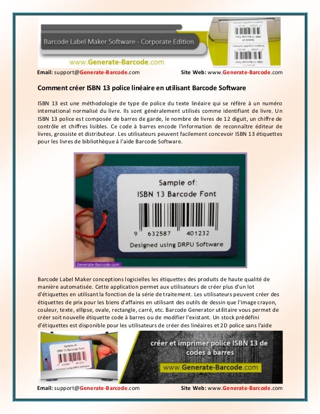 Comment Créer Isbn 13 Police Linéaire En Utilisant Barcode