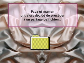 Papa et maman
ont alors décidé de procéder
  à un partage de fichiers.
 