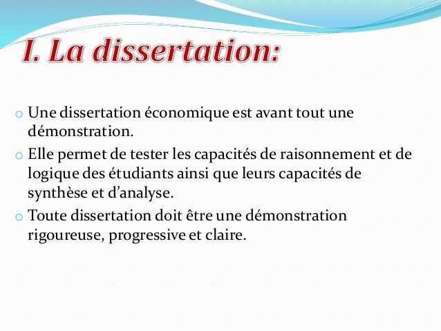 comment faire une dissertation economique